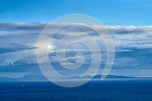 Clouds on Ireland island coast