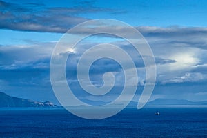 Clouds on Ireland island coast