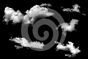 Clouds isolated on black baclground