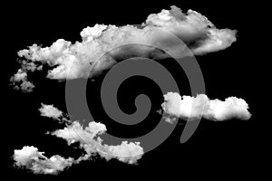 Clouds isolated on black baclground