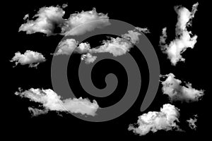 Clouds isolated on black baclground