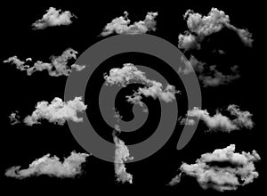 Clouds isolated on black baclground