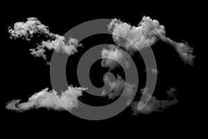 Clouds isolated on black baclground