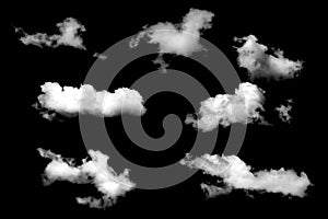 Clouds isolated on black baclground