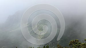 Clouds at Kalalau Lookout in Waimea Canyon on Kauai Island, Hawaii.