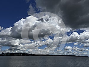 Clouds on Lake Simcoe in Barrie, Ontario photo