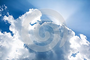 Clouds and lightbeams