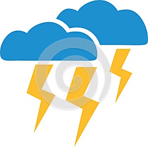 Clouds and lightning - forecast icon