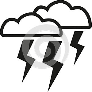 Clouds and lightning - thunderstorm icon