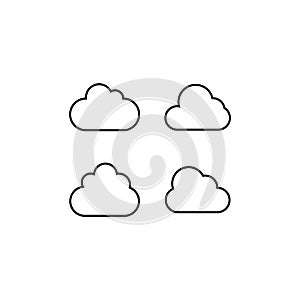 Clouds line icon. Storage solution element, databases, networking, software image, cloud and meteorology concept.