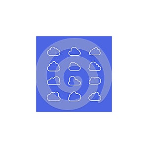Clouds line icon. Storage solution element, databases, networking, software image, cloud and meteorology concept.