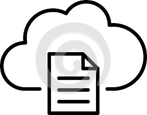 Clouds line vector icon. Storage solution UI, web element, networking, databases, software sign, cloud and meteorology symbol