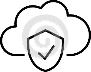 Clouds line vector icon. Storage solution UI, web element, networking, databases, software sign, cloud and meteorology symbol