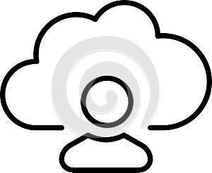 Clouds line vector icon. Storage solution UI, web element, networking, databases, software sign, cloud and meteorology symbol