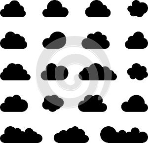 Clouds line vector icon. Storage solution UI, web element, networking, databases, software sign, cloud and meteorology symbol