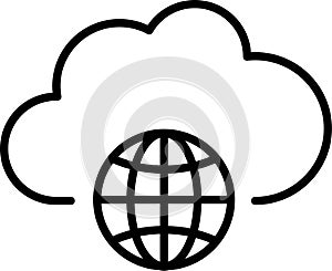 Clouds line vector icon. Storage solution UI, web element, networking, databases, software sign, cloud and meteorology symbol