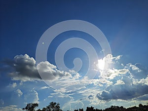 The Clouds are looking awesome with the blue sky and sun rays.