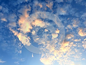 Clouds meeting sunset