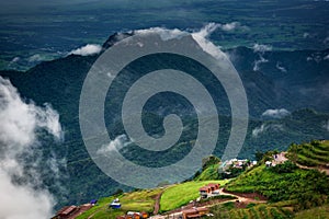 Clouds, mist, cover the mountain peaks, tropical rainforests, Thailand