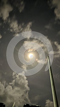 Clouds and moon