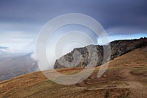 Clouds on the mountain Demerdji.