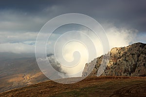 Clouds on the mountain Demerdji.