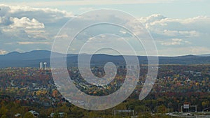 Clouds and mountain time lapse landscape autumn skyline of Rock-Forest Sherbrooke Quebec Eastern Townships Estrie