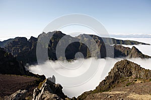 Clouds on the mountains photo