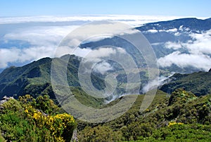 Clouds on the mountains of Madeira