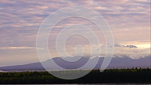 Clouds Move Above Mountains in Wrangell-St Elias Preserve