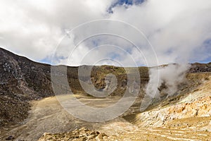 Clouds moving quickly over the crater