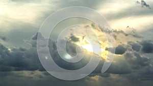 Clouds moving with sunset background, Time lapse
