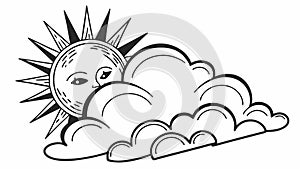 Clouds with Network Icons, Cloud Computing Data, vector design Generative AI