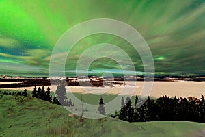 Clouds and Northern Lights over Lake Laberge Yukon