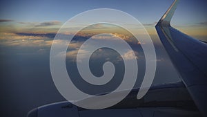 Clouds outside the airplane window