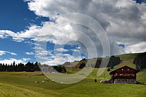 Clouds over an alpine village