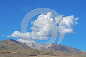 Clouds over Altai mountain chain