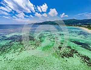 Clouds over Anse Royale beach in Mahe island