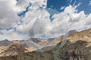 Clouds over arid mountains in Tajikistan