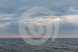 The clouds over the Baltic sea. Beauty seascape