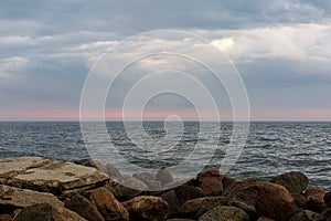 The clouds over the Baltic sea. Beauty seascape