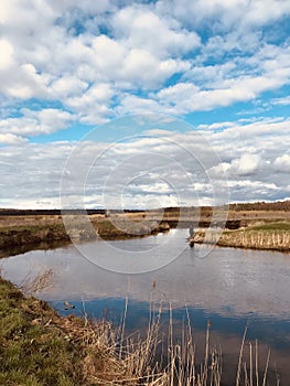 Clouds over the banks of the Irpin River - UKRAINE photo