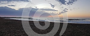 The clouds over the beach in a summer morning