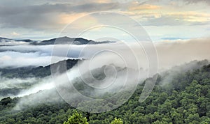 Clouds over the Blue Ridge Mountains, Waynesville NC, USA