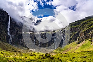 Clouds over the cirque de Gavarnie in summer