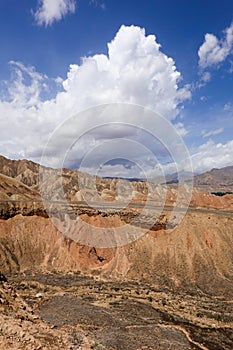 Clouds over Colorful Danxia landform in Zhangye city, China