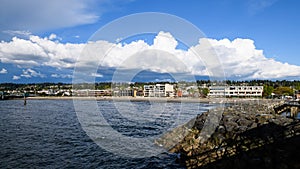 Clouds billowing over the Edmonds waterfront photo