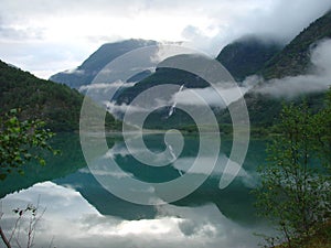 Clouds over fjord