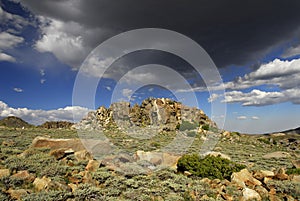 Clouds over Inyo Mountains in California