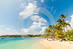 Clouds over La Caravelle beach in Guadeloupe
